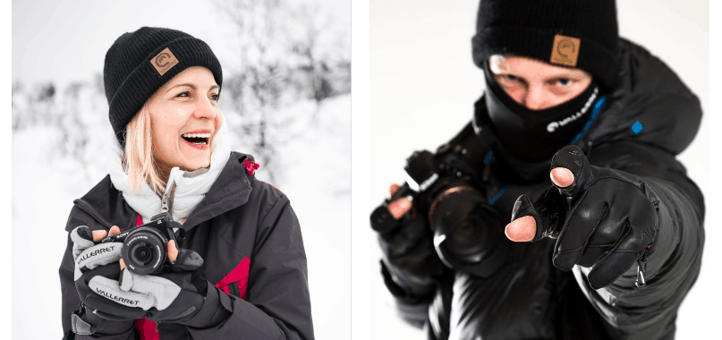 The founders of Vallerret winter gloves for photography.