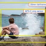 Example of APS-C crop sensor vs 35mm full-frame sensor